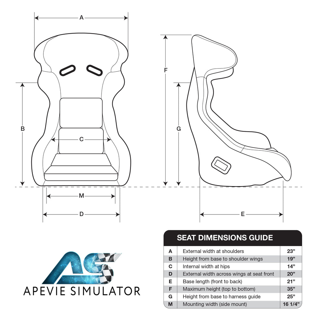 Apevie Simulator  - AS-M3 Sim Racing Seat Black / Red