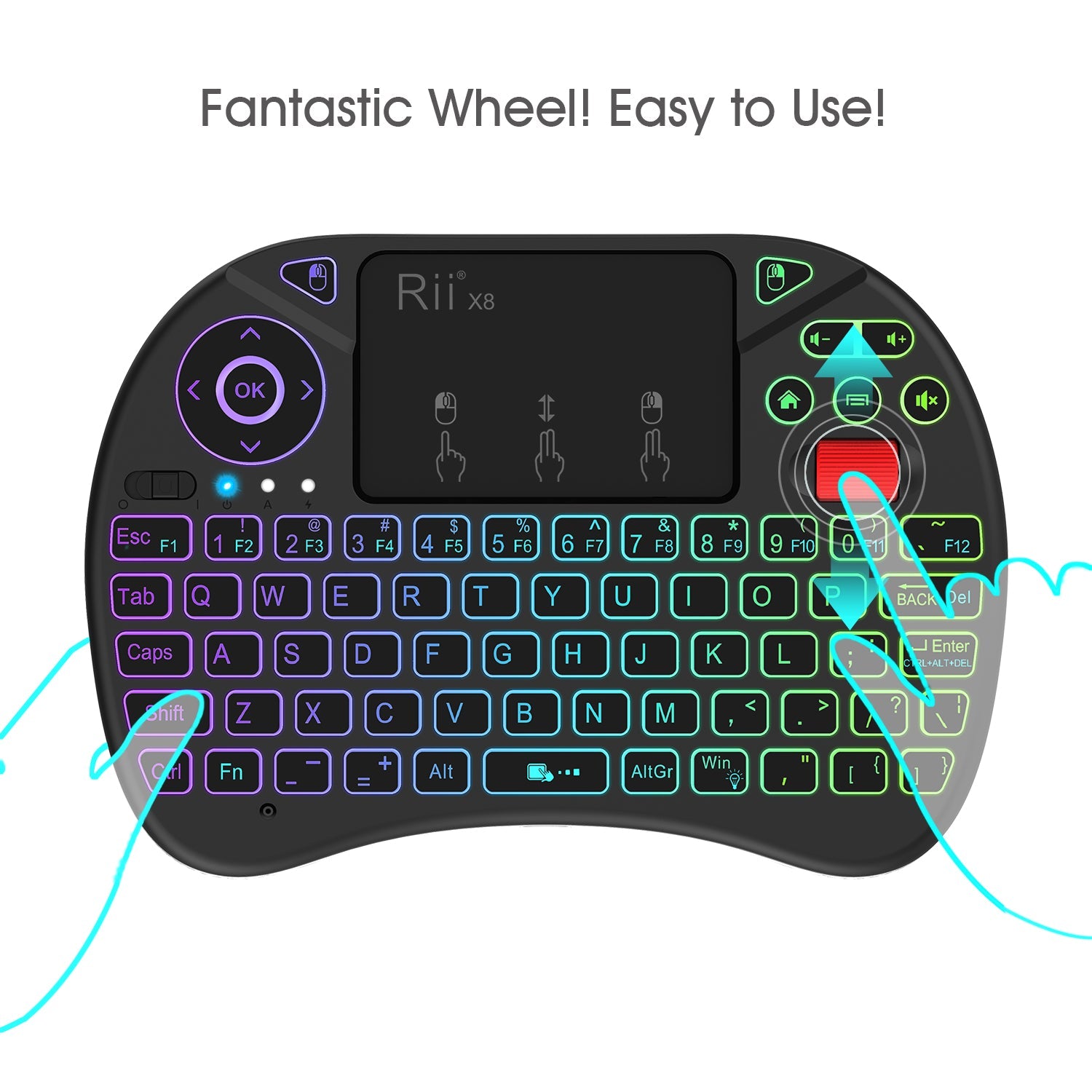 Rii Mini Wireless Keyboard Touchpad Combo - X8