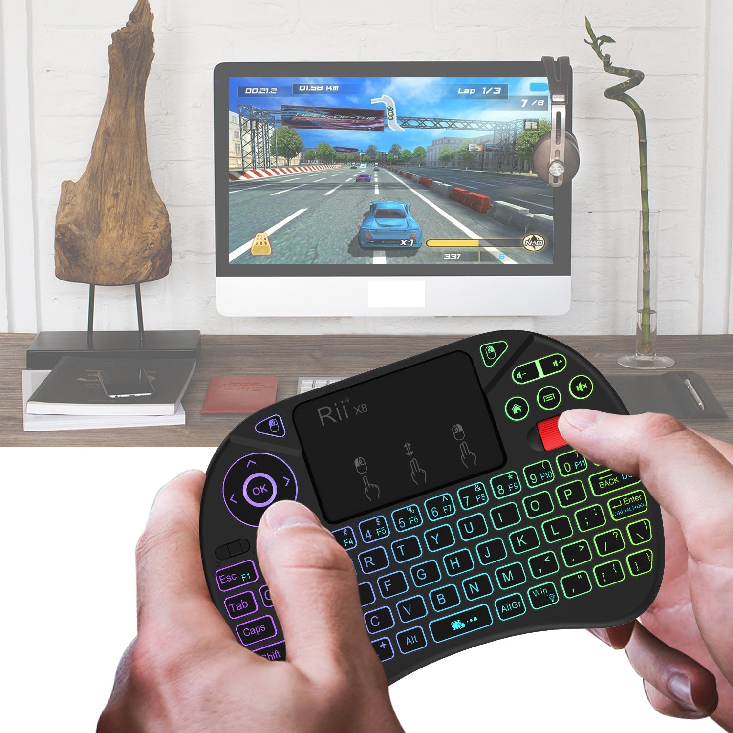 Rii Mini Wireless Keyboard Touchpad Combo - X8